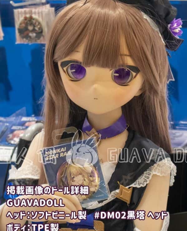 GUAVADOLL 145cm DM02 Black Tower Head Soft Vinyl Head + TPE Body B Cup Anime Doll Love Doll Sex Doll Low Price