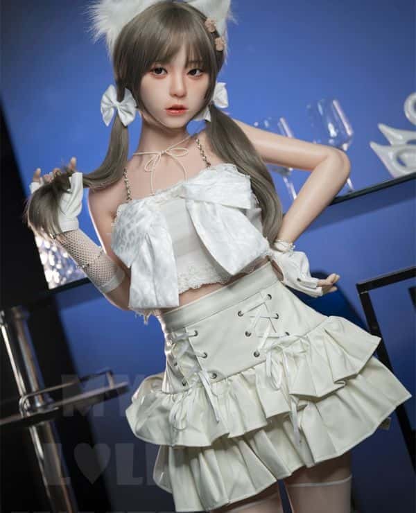 MyLoliWaifu 145cm Yume Head Full Silicone Love Doll B Cup The image shows the mouth opening and closing with simulated oral cavity Sex Doll Real Doll Cheap